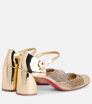 Escarpins Miss MJ Strass en cuir métallisé et PVC | Christian Louboutin