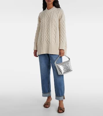Schultertasche Wallace aus Metallic-Leder | Bottega Veneta