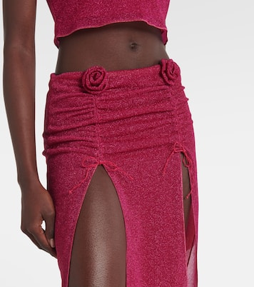 Gonna midi Lumière Rose con ruches | Oséree