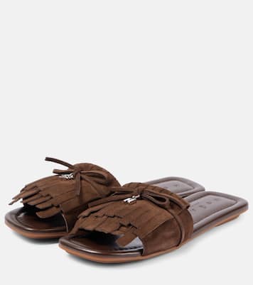 H685 fringed suede slides | Hogan