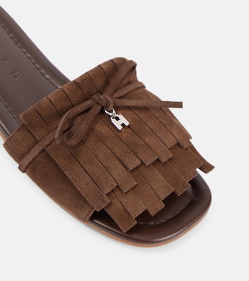 H685 fringed suede slides | Hogan