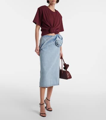 Jupe crayon en jean à fleur | Magda Butrym