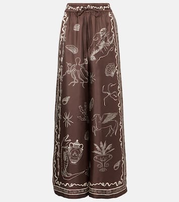 Pantalones anchos Sammy de seda | Alémais