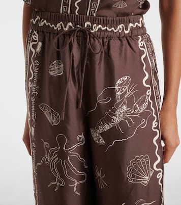 Pantalones anchos Sammy de seda | Alémais