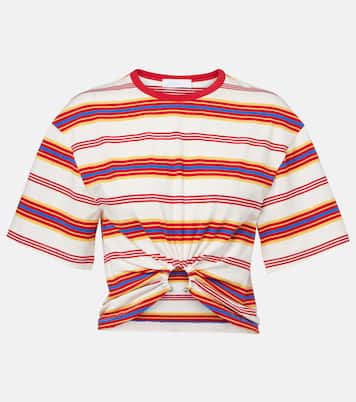 Camiseta en mezcla de algodón a rayas fruncida | Rabanne