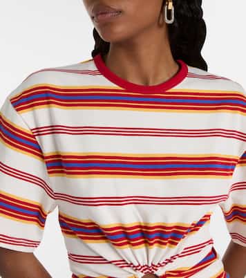 Camiseta en mezcla de algodón a rayas fruncida | Rabanne
