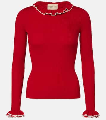 Ruffled virgin wool sweater | Valentino