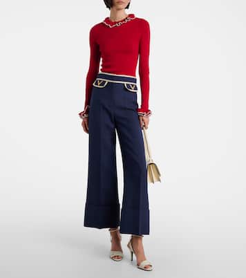 Ruffled virgin wool sweater | Valentino