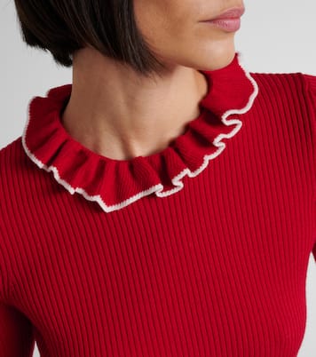 Ruffled virgin wool sweater | Valentino