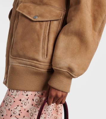 Jacke aus Veloursleder mit Shearling | Prada
