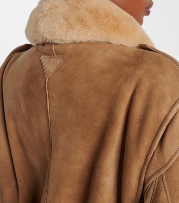 Jacke aus Veloursleder mit Shearling | Prada