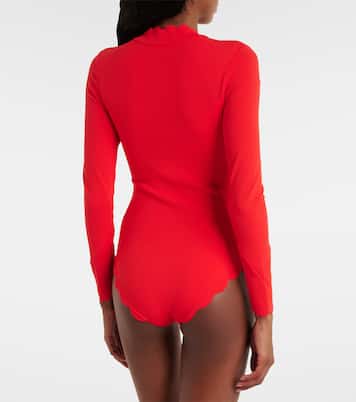 North Sea scalloped rashguard swimsuit | Marysia
