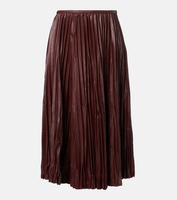 Rosalyn plissé faux leather midi skirt | Proenza Schouler