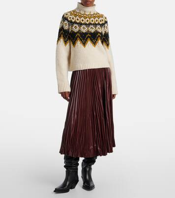Rosalyn plissé faux leather midi skirt | Proenza Schouler