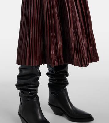 Rosalyn plissé faux leather midi skirt | Proenza Schouler