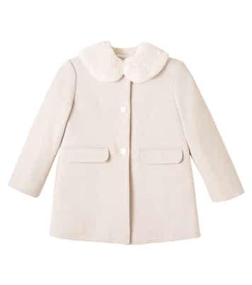 Mantel aus einem Wollgemisch mit Faux Shearling | Bonpoint