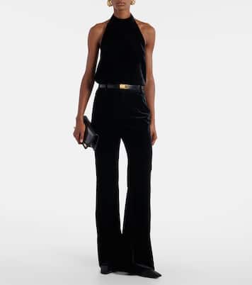 Top Peneloppe de terciopelo con cuello halter  | Nili Lotan