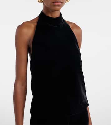 Top Peneloppe de terciopelo con cuello halter  | Nili Lotan