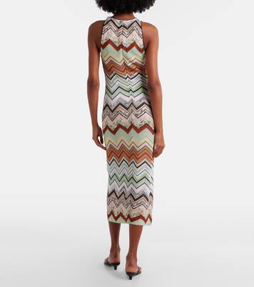Zigzag knitted midi dress | Missoni