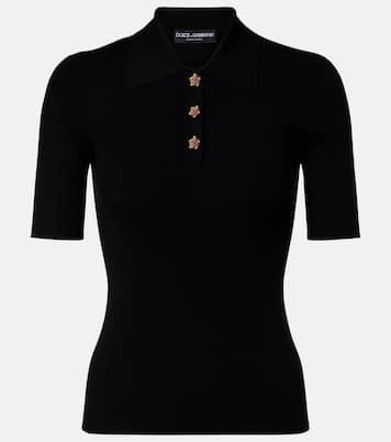 Embellished ribbed-knit polo shirt | Dolce&Gabbana