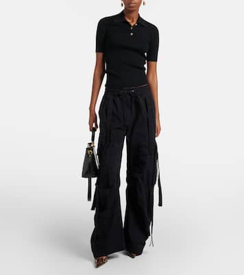 Embellished ribbed-knit polo shirt | Dolce&Gabbana