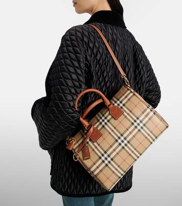 Bowling Medium Burberry Check top-handle bag | Burberry