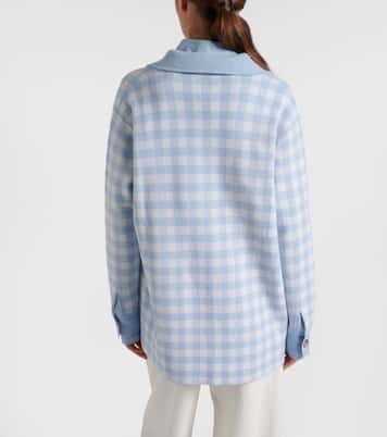 Gingham wool and cashmere cardigan | Jardin des Orangers