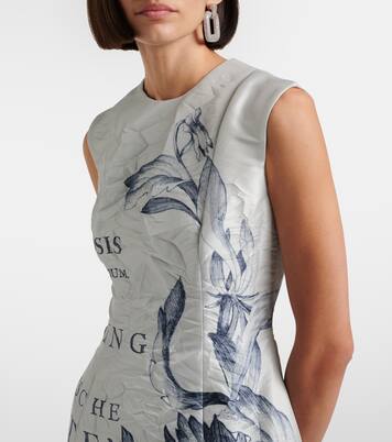 Printed satin twill midi dress | Erdem