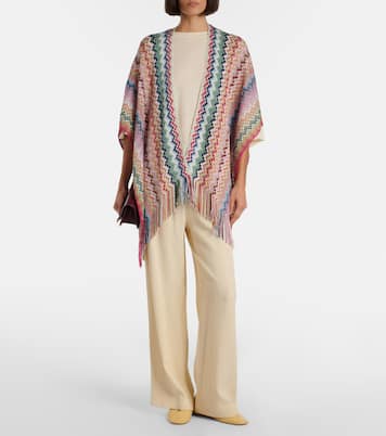 Zigzag fringed poncho | Missoni