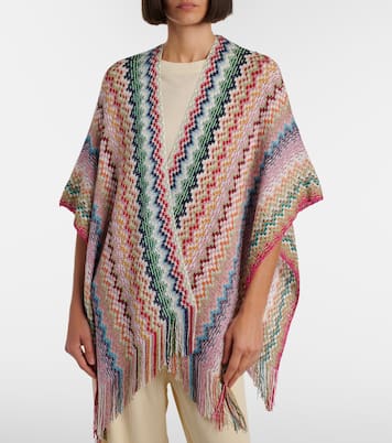 Zigzag fringed poncho | Missoni