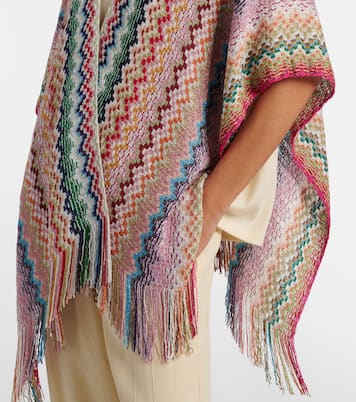 Zigzag fringed poncho | Missoni