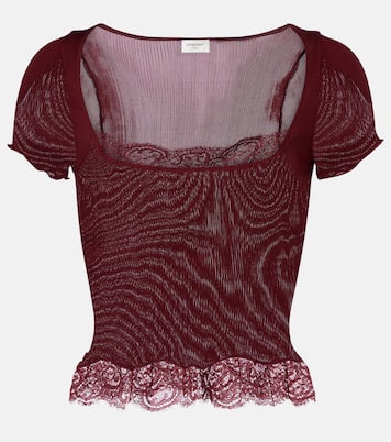 Scalloped silk satin top | Saint Laurent