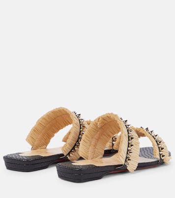 Mules Marivodou en raphia à ornements | Christian Louboutin