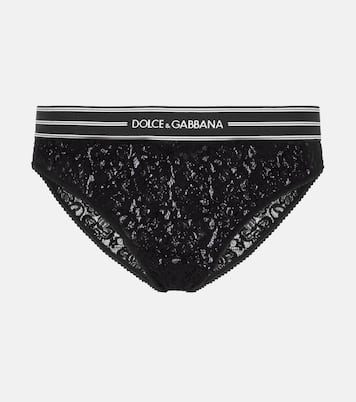 Slip in pizzo con logo | Dolce&Gabbana