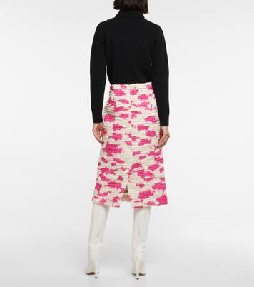 Printed pleated pencil skirt | Dries Van Noten