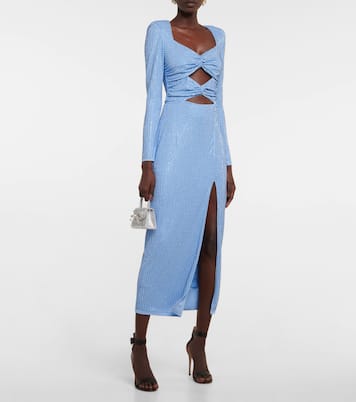 Embellished cutout jersey midi dress | Self-Portrait