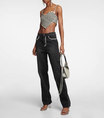 Embellished checked crop top | Area