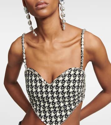Embellished checked crop top | Area