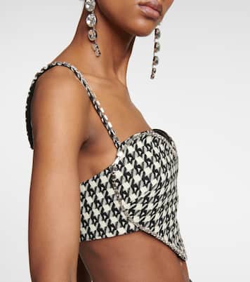 Embellished checked crop top | Area