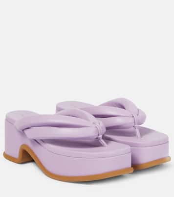 Leather platform thong sandals | Dries Van Noten