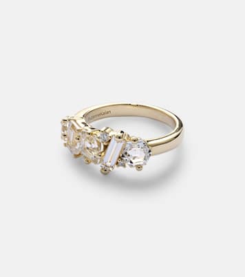 Nadima Glimmer 14kt gold ring with diamonds and topaz | Suzanne Kalan