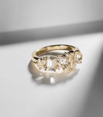 Nadima Glimmer 14kt gold ring with diamonds and topaz | Suzanne Kalan