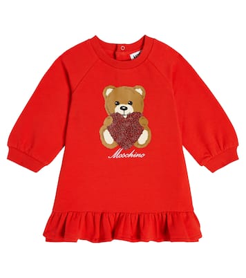 Baby Teddy Bear cotton-blend dress | Moschino Kids