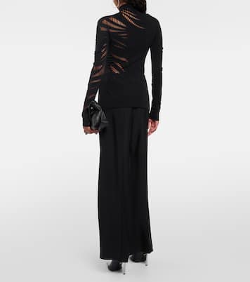 Cutout turtleneck jersey top  | Mugler