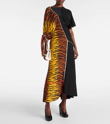 Abito lungo asimmetrico in seta | Victoria Beckham