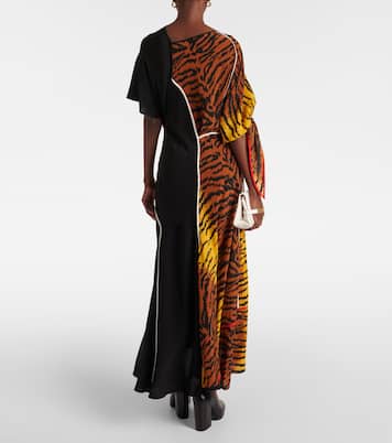 Abito lungo asimmetrico in seta | Victoria Beckham