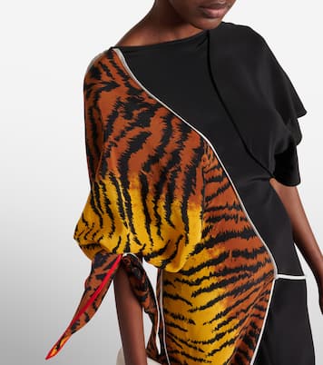 Abito lungo asimmetrico in seta | Victoria Beckham