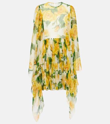 Robe en soie à fleurs | Dolce&Gabbana