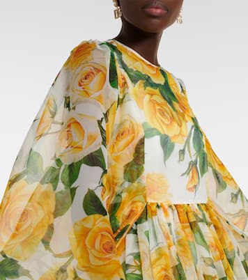 Robe en soie à fleurs | Dolce&Gabbana