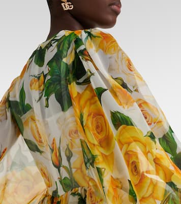 Robe en soie à fleurs | Dolce&Gabbana